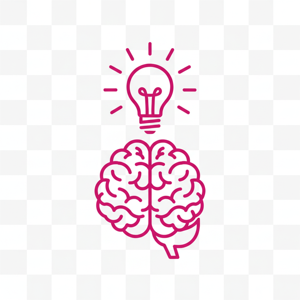Brain with lightbulb
