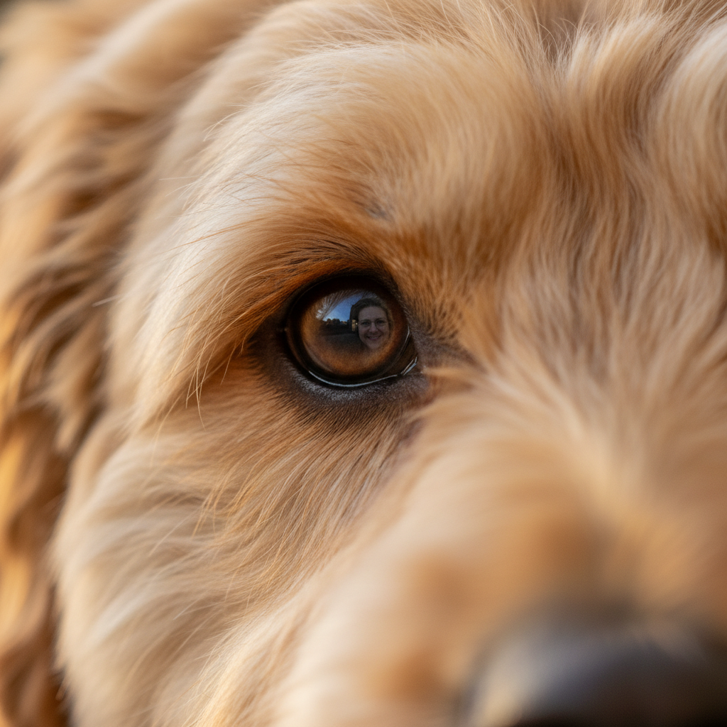 Therapy dog's gentle eyes